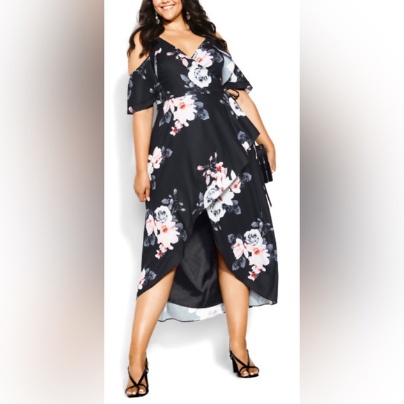 NWT CITY CHIC Black Lotus Dress - black *NWT* - Picture 2 of 5